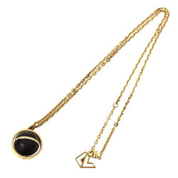 LOUIS VUITTON Louis Vuitton essential V necklace M68156 metal rhinestone  pink gold silver pendant | eLADY Globazone
