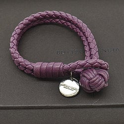 Bottega Veneta BOTTEGA VENETA Bracelet Intrecciato Light Purple x Silver Leather Metal Material Women's Men's