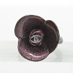 Chanel CHANEL Ring (No. 12) Camellia Coco Mark Brown Metal Women's
