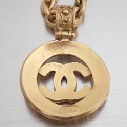 Chanel CHANEL necklace here mark gold pendant chain Lady's