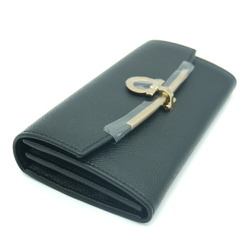 Salvatore Ferragamo Calf Leather Long Wallet Black 22-D150 0683312