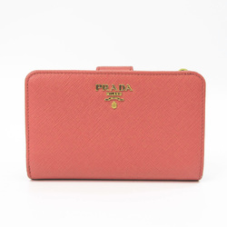 Prada Saffiano Round Zip Wallet 1ML225 QWA F0505 Women's Leather Wallet (bi-fold) Pink