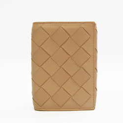 Bottega Veneta Intrecciato Trifold Zipper Wallet 667036 Vcpq4 4256 Unisex Leather Wallet (tri-fold) Beige