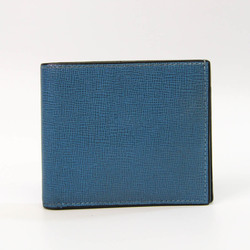 Valextra V8L23-44-CB-RD Unisex Leather Wallet (bi-fold) Blue
