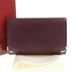 Cartier Must Women's Leather Wallet (bi-fold) Bordeaux