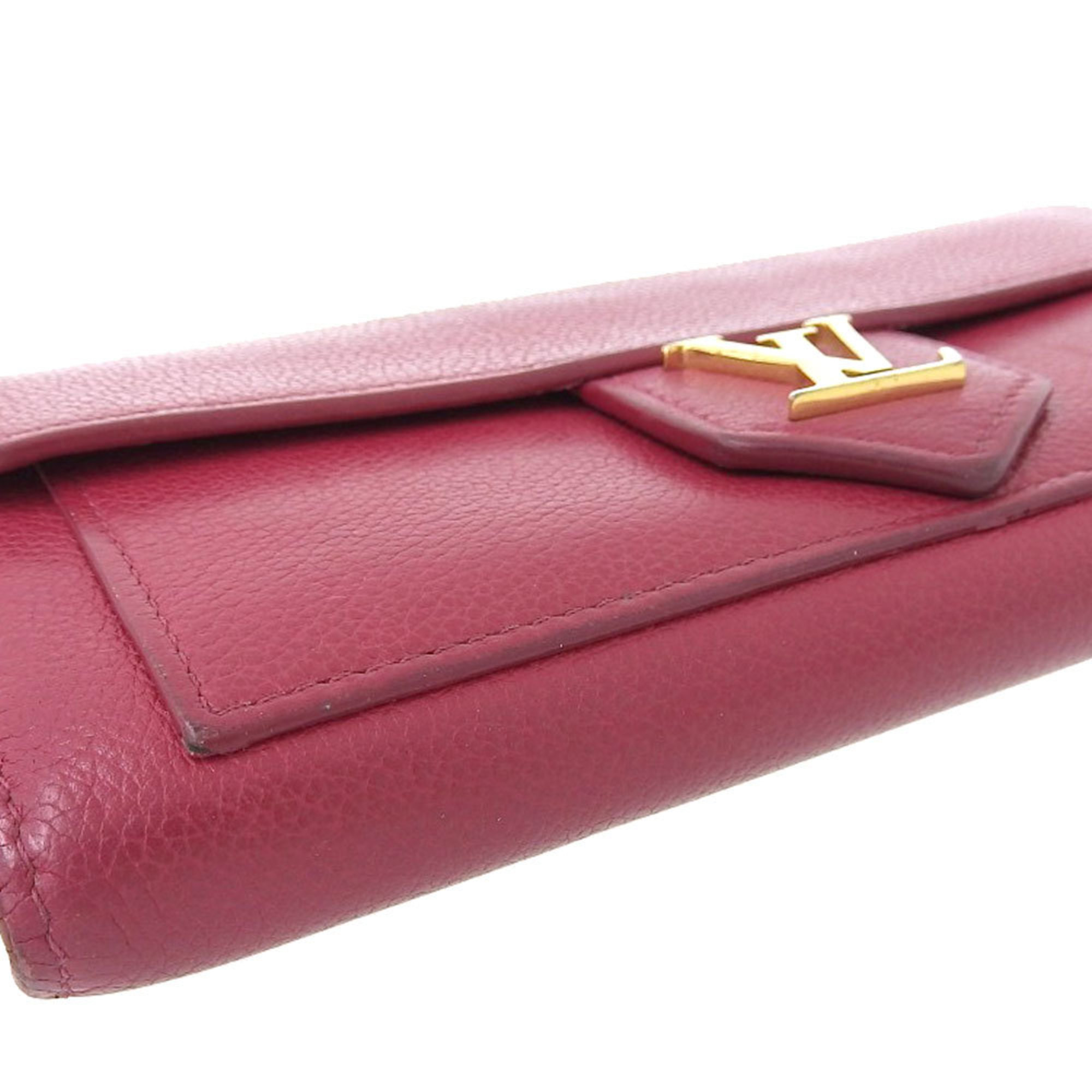 Louis Vuitton Women's Leather Long Wallet (bi-fold) Pink