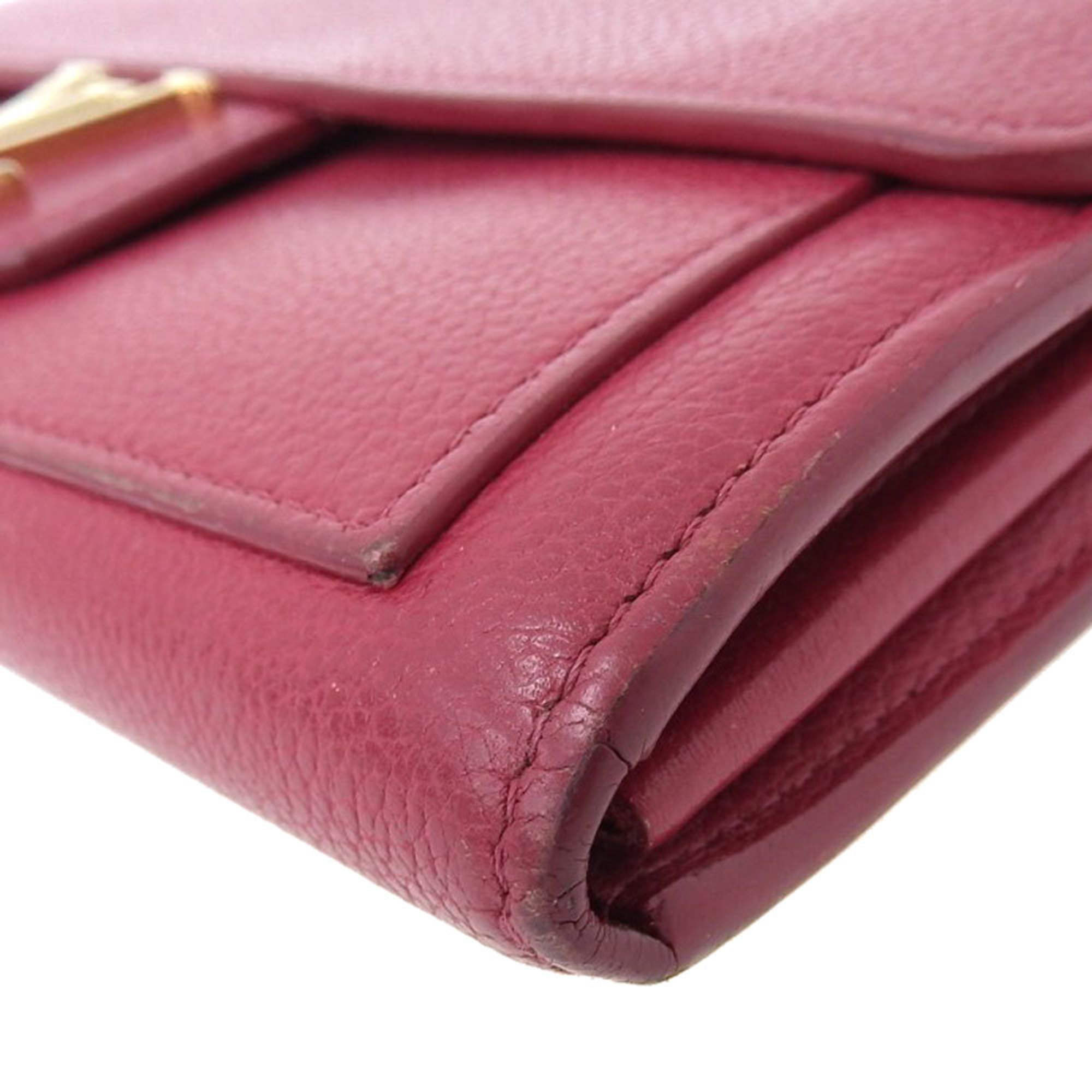 Louis Vuitton Women's Leather Long Wallet (bi-fold) Pink