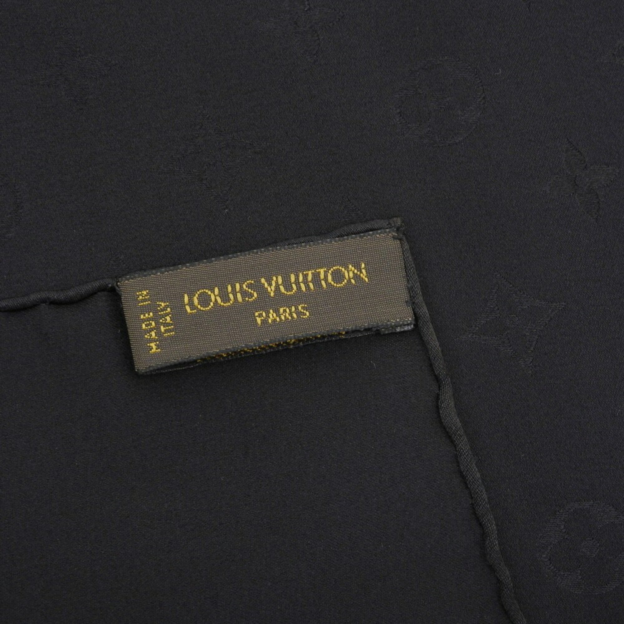 Louis Vuitton LOUIS VUITTON monogram scarf silk black