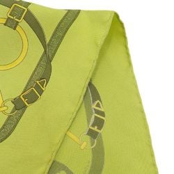 Hermes HERMES Carre 40 Apron Doll Belt Pattern Scarf Silk Green Lime