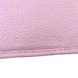 Bvlgari BVLGARI Logo Hook Attached Long Wallet Leather Pink