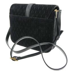 Yves Saint Laurent YSL Satchel Shoulder Bag Suede Black 568604