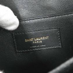 Yves Saint Laurent YSL Satchel Shoulder Bag Suede Black 568604