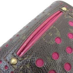 Louis Vuitton LOUIS VUITTON Monogram Perfo Compact Zip Hook / Zipper Folding Wallet Fuchsia M95188