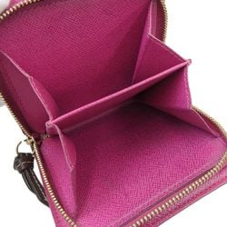 Louis Vuitton LOUIS VUITTON Monogram Perfo Compact Zip Hook / Zipper Folding Wallet Fuchsia M95188