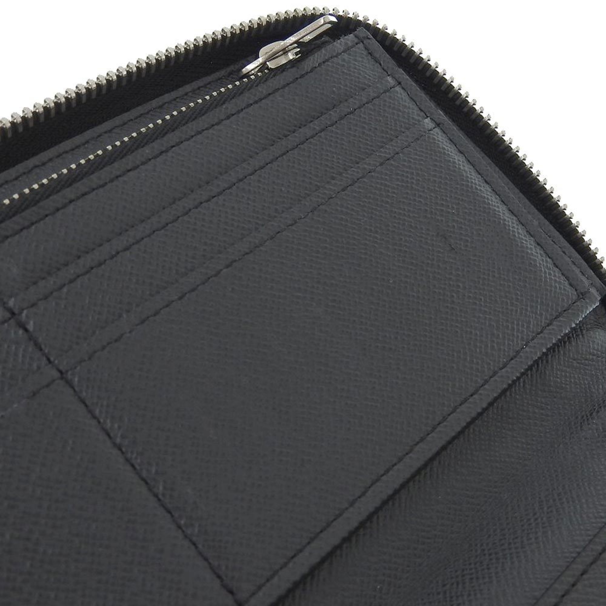 Louis Vuitton LOUIS VUITTON Taiga Zippy Wallet Vertical Round Zipper Long Noir M30503