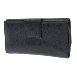 Bulgari BVLGARI logo double hook long wallet W leather black