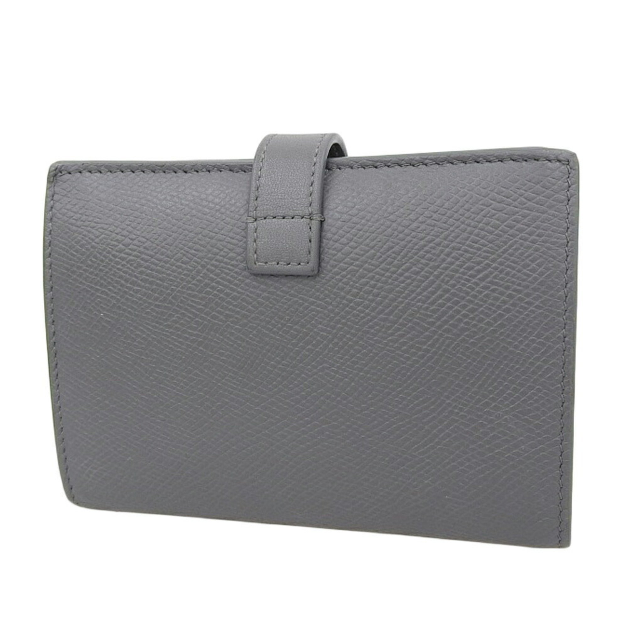 Celine Medium Strap Wallet Folding with Hook Leather Gray 10B643BFP 10BL