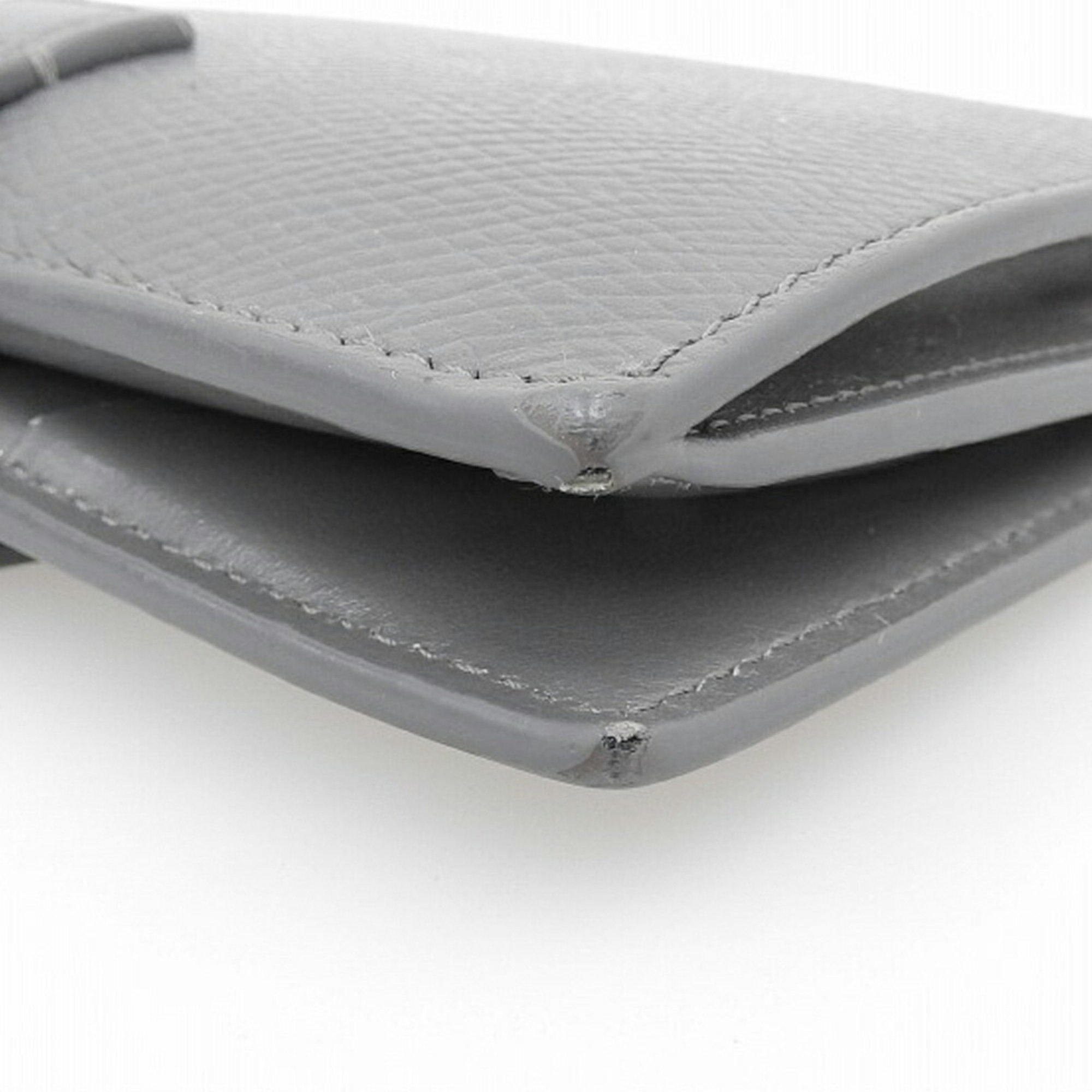 Celine Medium Strap Wallet Folding with Hook Leather Gray 10B643BFP 10BL
