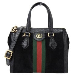 Gucci GUCCI Ophidia Sherry Line GG Double G 2WAY Bag Handbag Suede Black 547551 520981