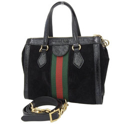 Gucci GUCCI Ophidia Sherry Line GG Double G 2WAY Bag Handbag Suede Black 547551 520981