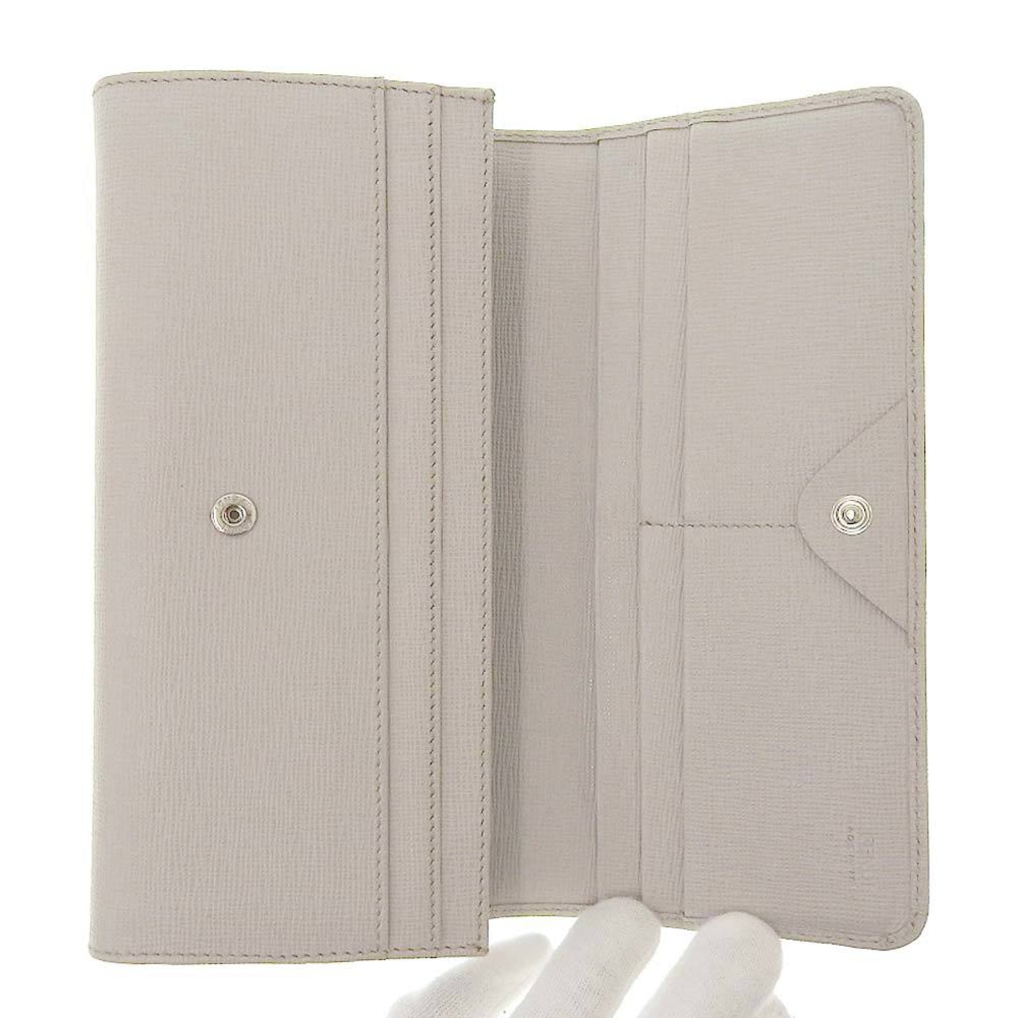 Fendi Women's Leather Long Wallet (bi-fold) Light Gray