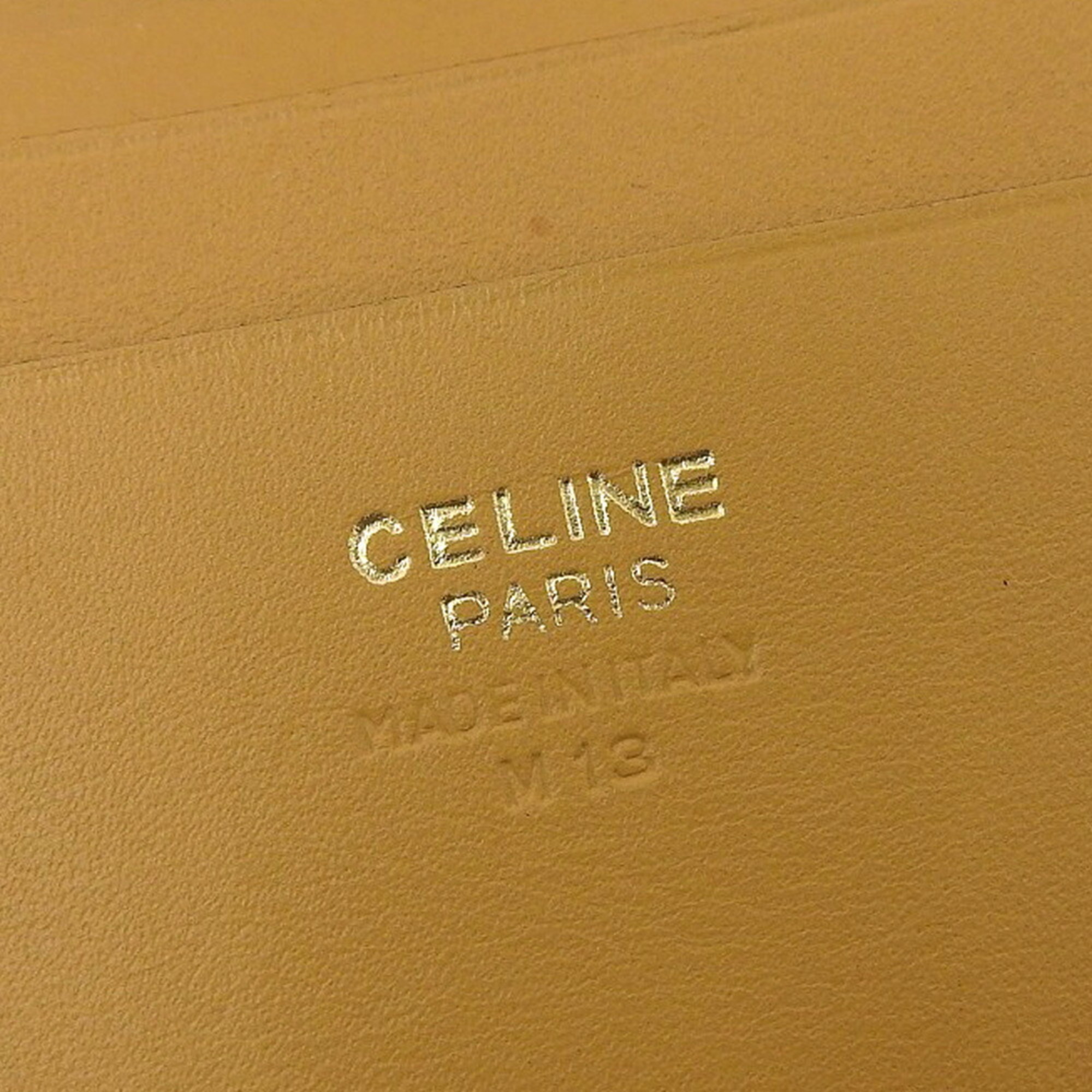 Celine CELINE Macadam Logo Folding Wallet Leather Brown M13 Vintage