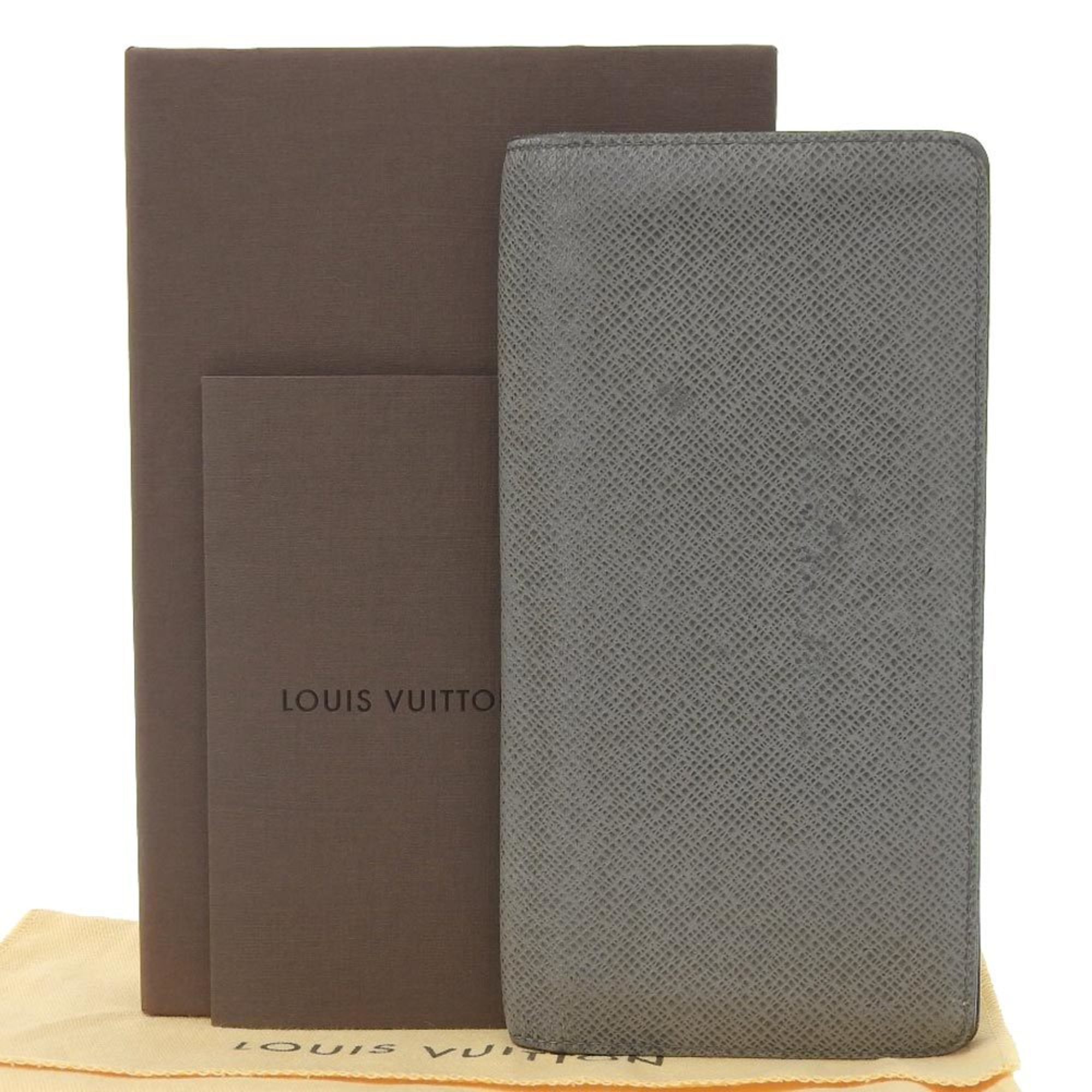 Louis Vuitton LOUIS VUITTON Taiga Portefeuille Brother Bifold Long Wallet Glacier M32653