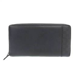 Gucci GUCCI GG pattern round zipper long wallet leather gray 256439 2091