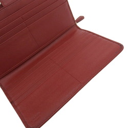 Prada PRADA Round Zipper Long Wallet Leather Red 1M1348