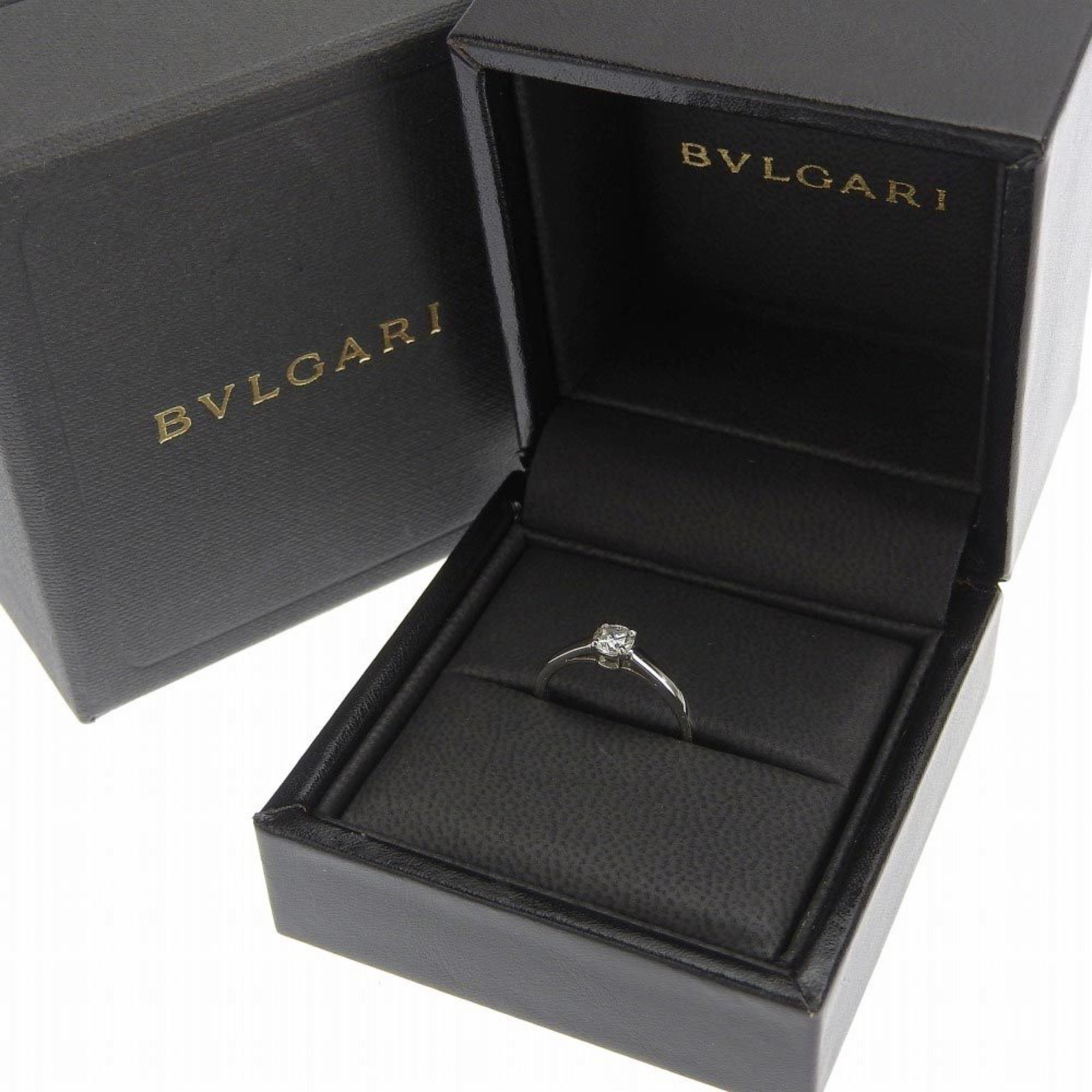 Bvlgari BVLGARI glyph solitaire marriage ring engagement Pt950 diamond 8.5