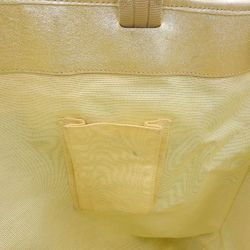 Salvatore Ferragamo Gancini Women's Canvas,Leather Shoulder Bag,Tote Bag Champagne Gold,Ivory