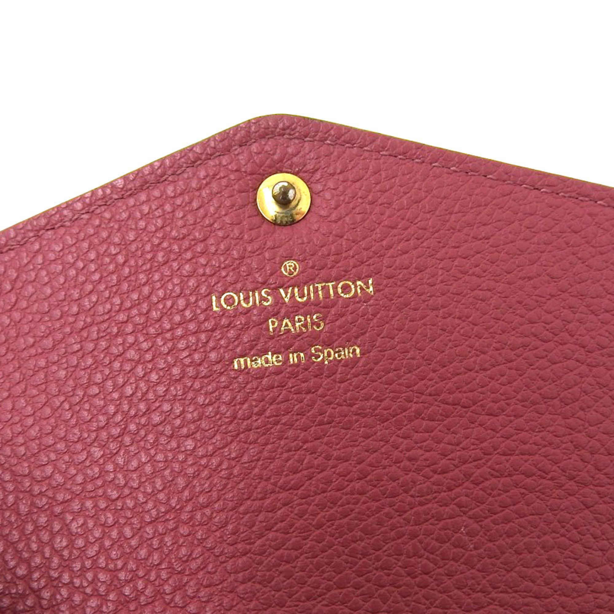 Louis Vuitton LOUIS VUITTON Monogram Implant Portefeuille Sarah Long Wallet with Hook Rose Bruyère M62056