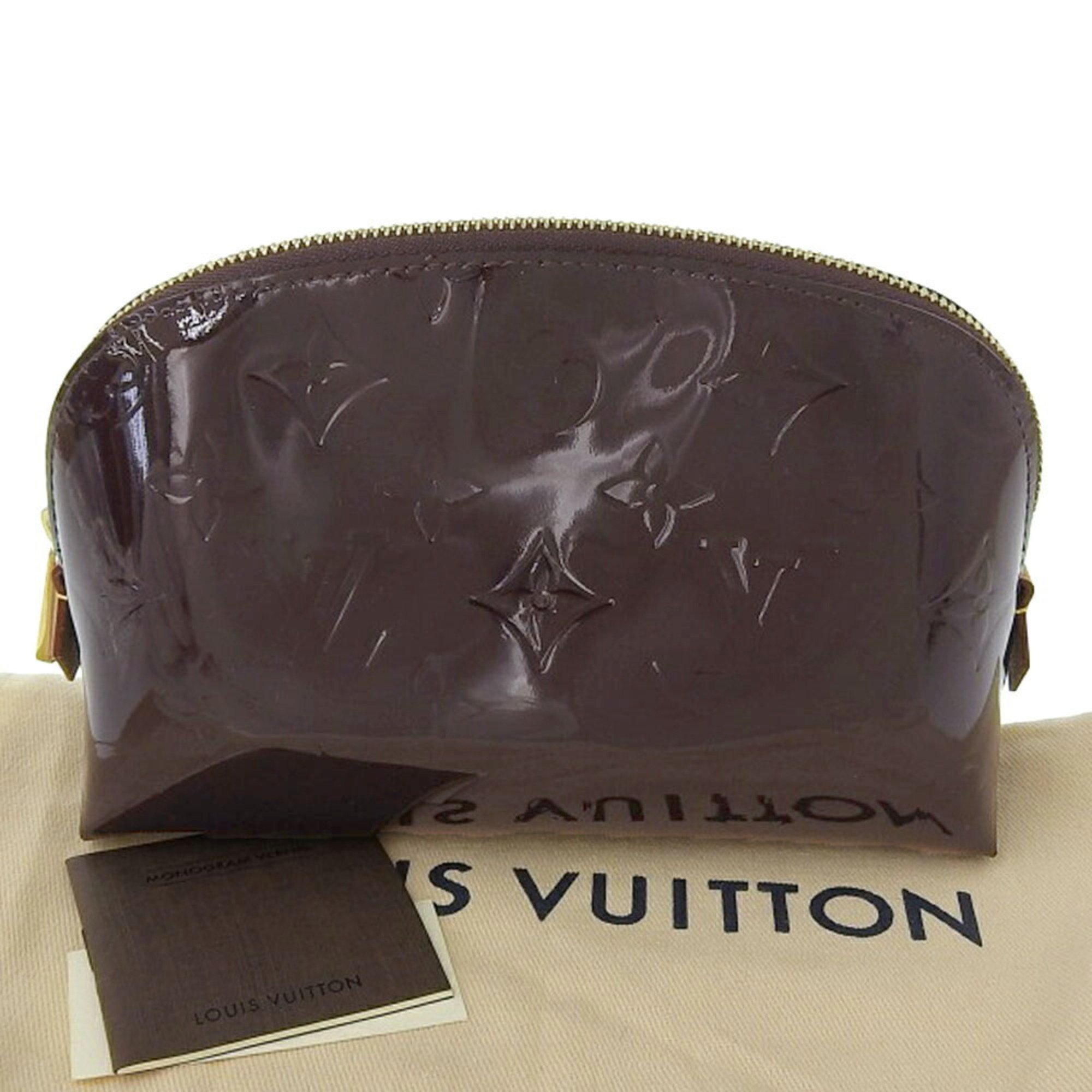 Louis Vuitton LOUIS VUITTON Monogram Vernis Pochette Cosmetic Pouch Amarant M91495