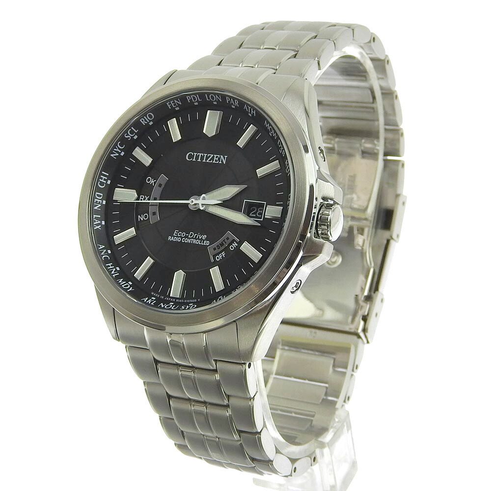 Citizen Eco Drive Date Men's Solar Radio Watch Black Dial H145 S073545 |  eLADY Globazone