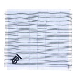 Burberry BURBERRY scarf border stripe wool silk light blue 80173691