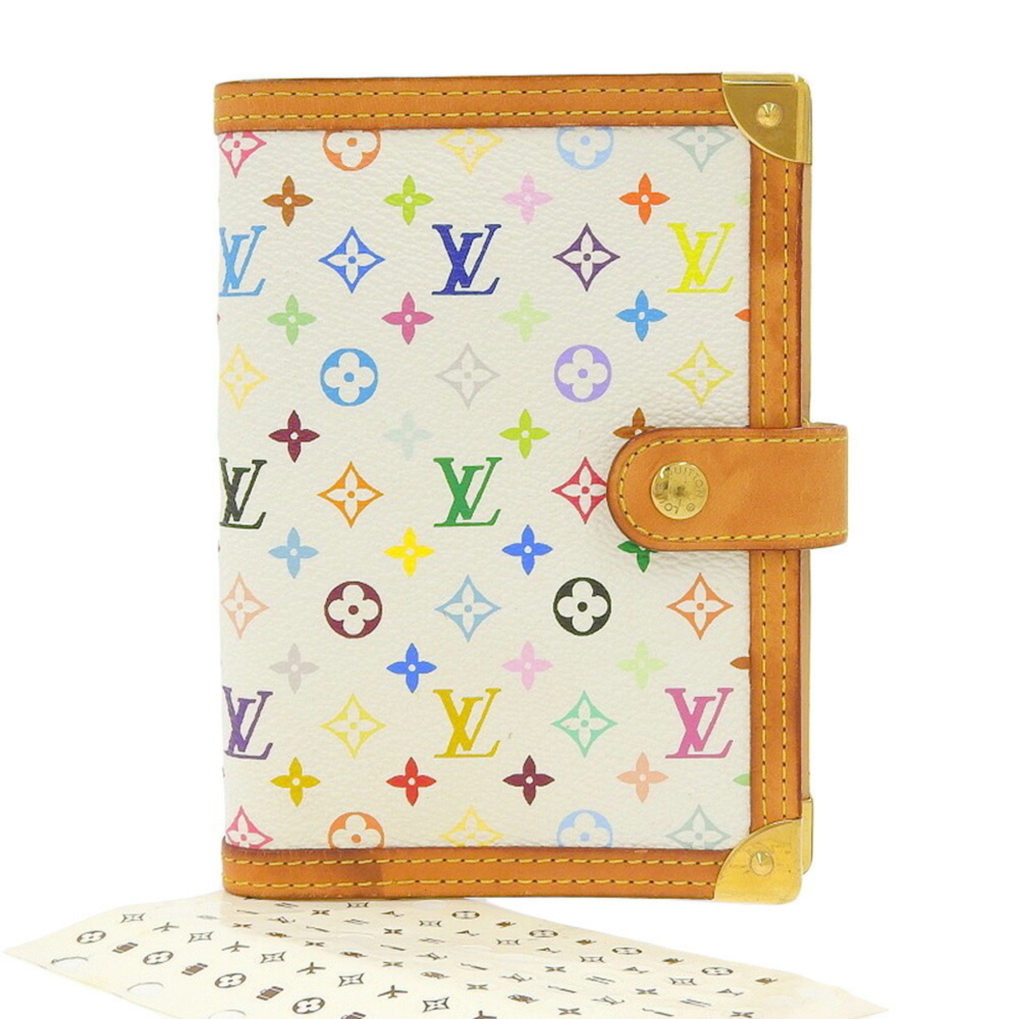 Louis Vuitton LOUIS VUITTON Monogram Multicolor Agenda PM Notebook Cover Bronze White R20896