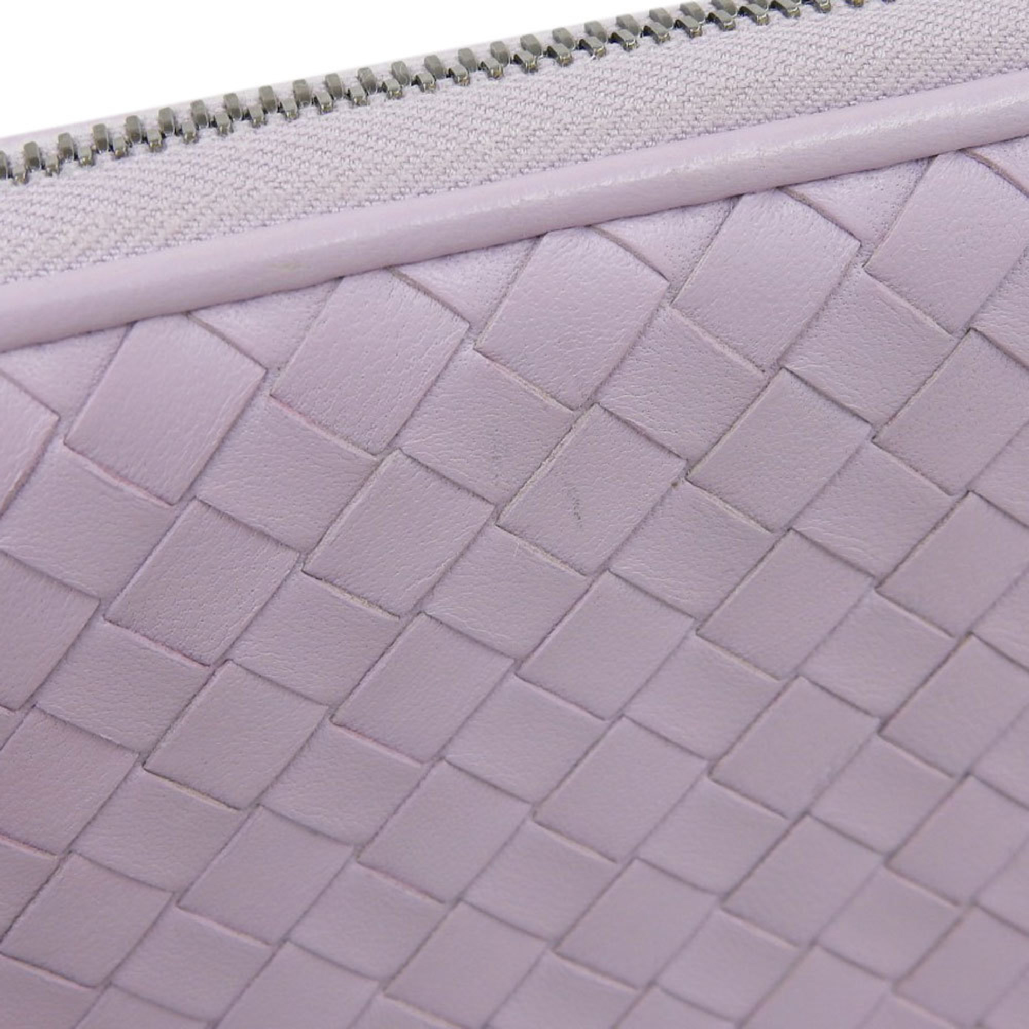 Bottega Veneta BOTTEGA VENETA Intrecciato Round Zipper Long Wallet Leather Purple