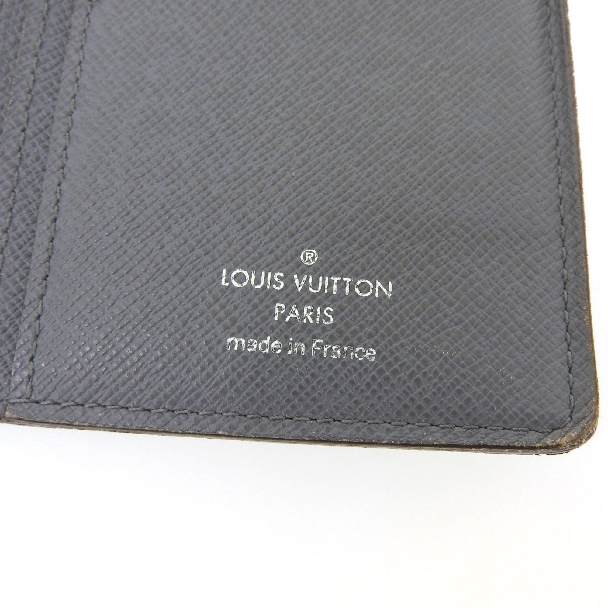 Louis Vuitton LOUIS VUITTON Taiga Portefeuille Brother Bifold Long Wallet Gray M32653