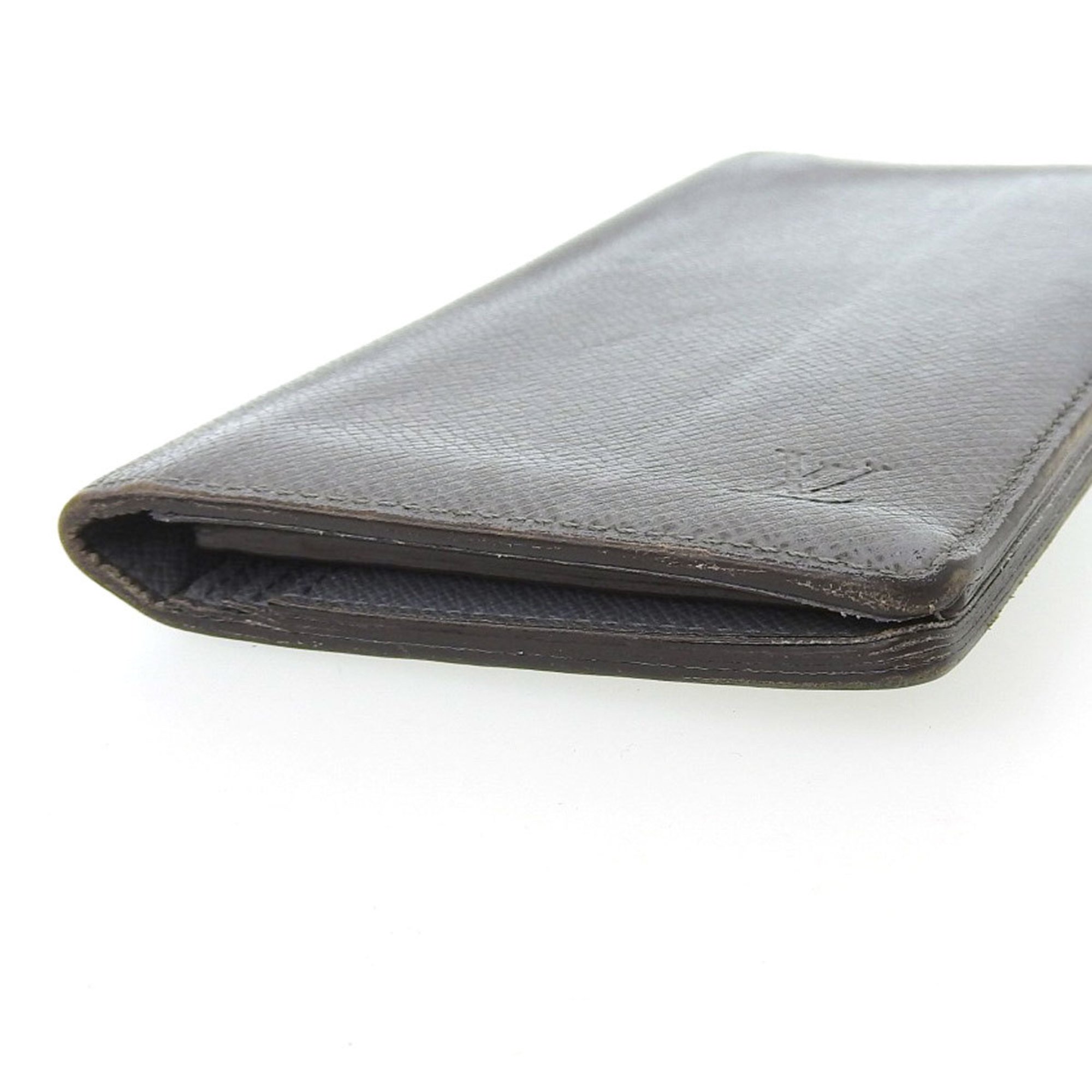 Louis Vuitton LOUIS VUITTON Taiga Portefeuille Brother Bifold Long Wallet Gray M32653