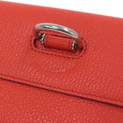Burberry BURBERRY High Burry D ring Continental wallet tri-fold long leather red