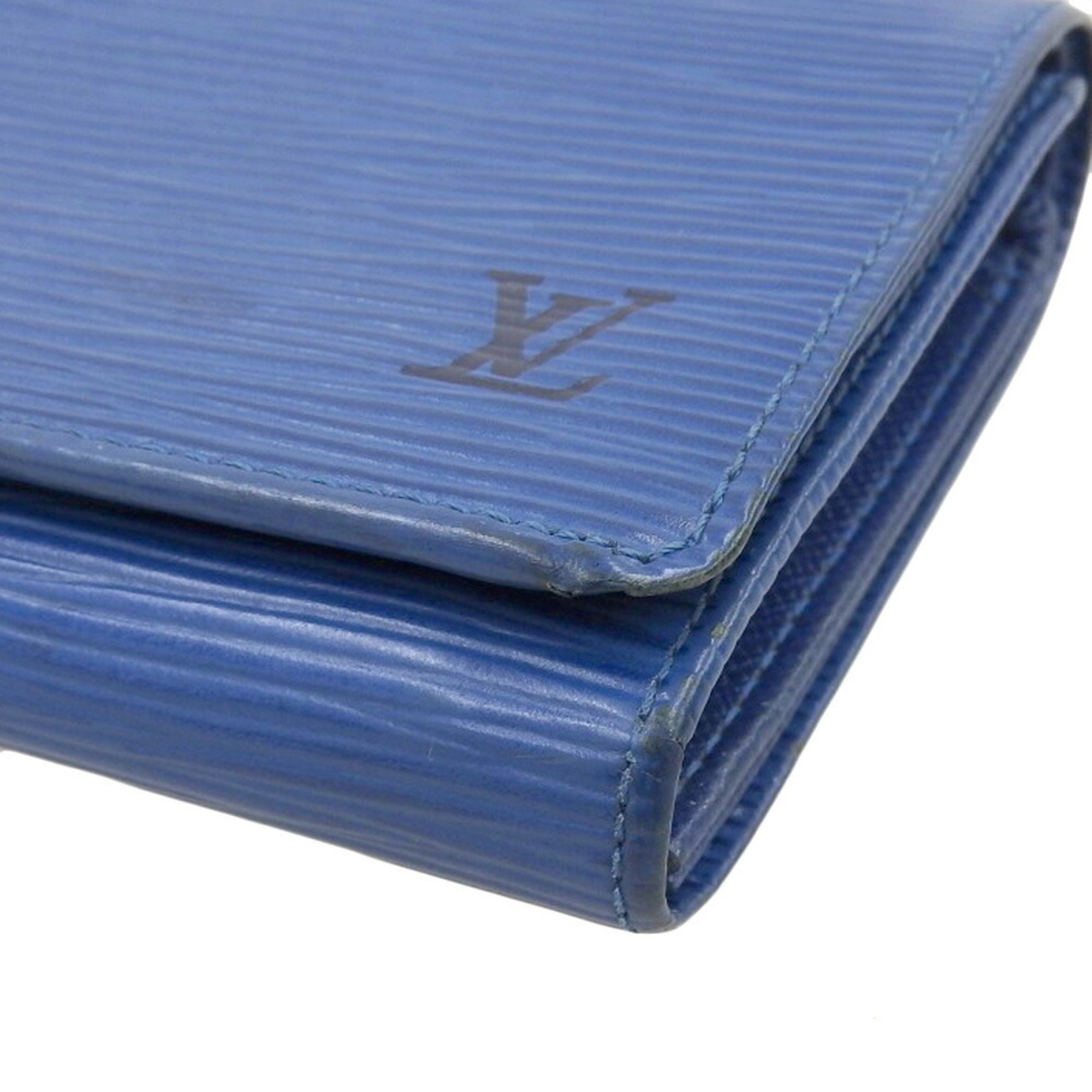 Louis Vuitton LOUIS VUITTON Epi Portomone Bie Tresor Wallet with Hook Blue M63505 M6350G