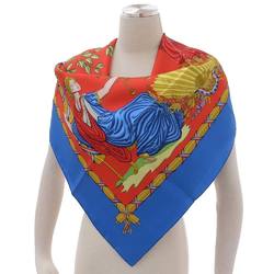 Hermes Carre 90 Scarf Silk Blue Red Pattern Commemorating the French Revolution