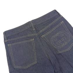 Gucci GUCCI denim jeans slacks logo GG interlocking G pants size 40 ladies