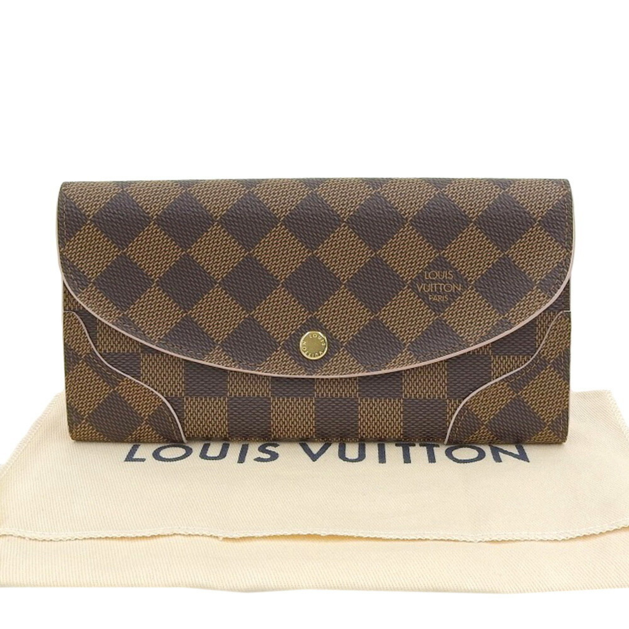 Louis Vuitton LOUIS VUITTON Damier Portefeuille Kaisa Long Wallet with Hook Rose Ballerine Pink N61227