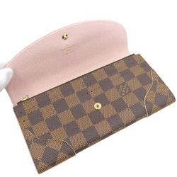 Louis Vuitton LOUIS VUITTON Damier Portefeuille Kaisa Long Wallet with Hook Rose Ballerine Pink N61227