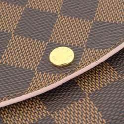 Louis Vuitton LOUIS VUITTON Damier Portefeuille Kaisa Long Wallet with Hook Rose Ballerine Pink N61227
