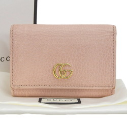 Gucci GUCCI GG Marmont Logo L-shaped Zipper Compact Folding Wallet Pink 644407 534563
