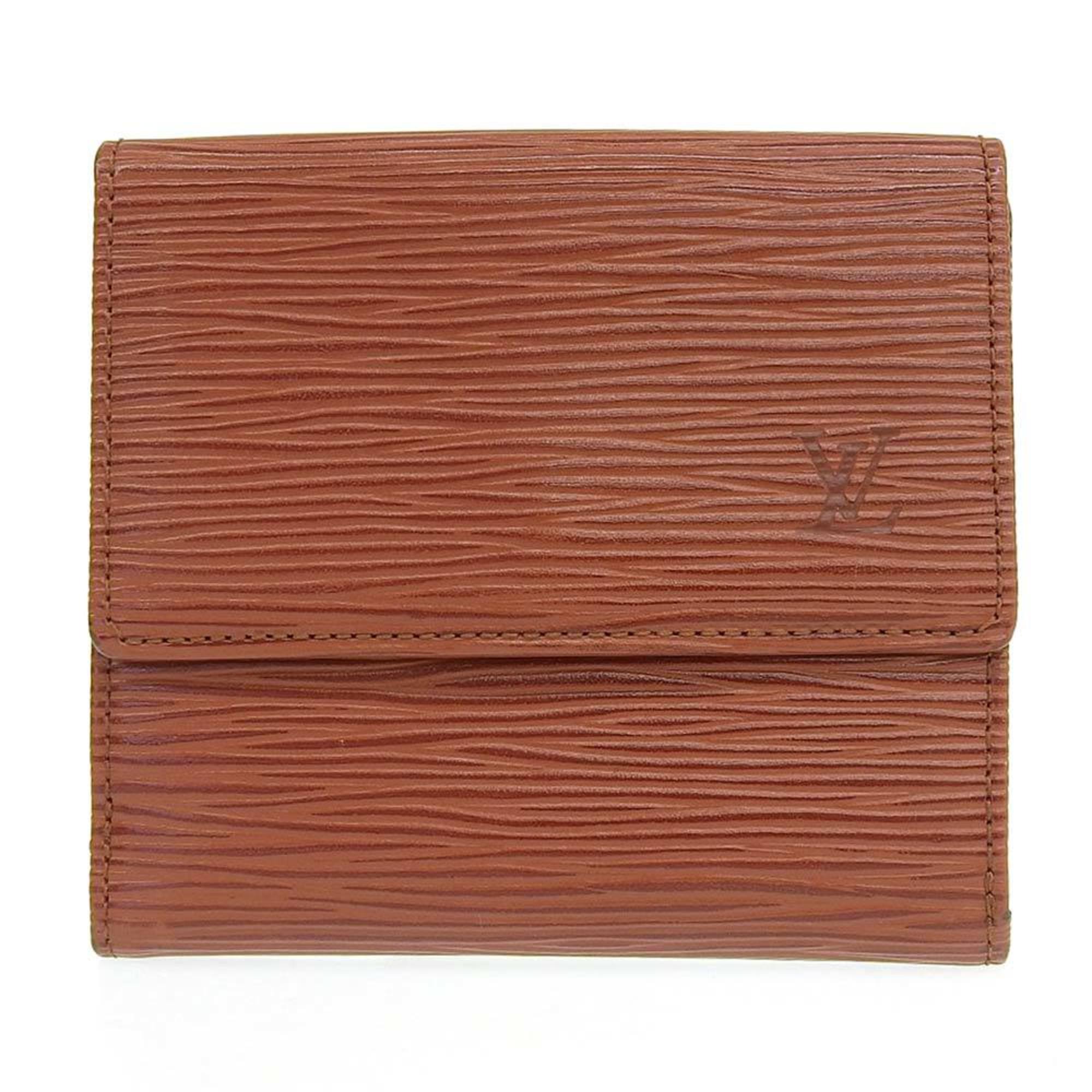 Louis Vuitton LOUIS VUITTON Epi Portomone Bie Cult Credit Double Hook Fold Wallet Brown M63483