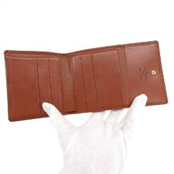 Louis Vuitton LOUIS VUITTON Epi Portomone Bie Cult Credit Double Hook Fold Wallet Brown M63483