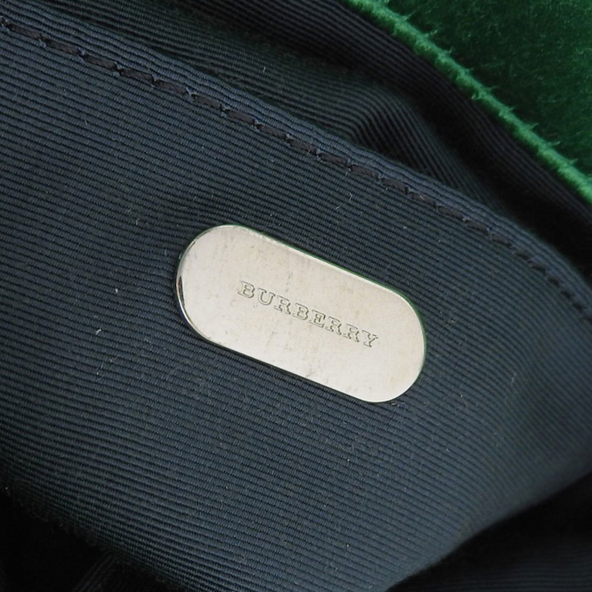 Burberry BURBERRY pin clutch bag viscose silk rhinestone bijou green